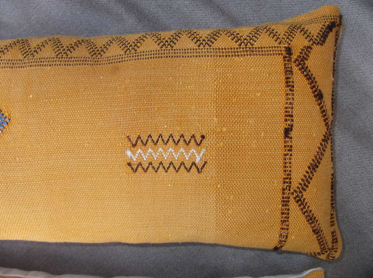 Pair of silk rug fragment pillows 1