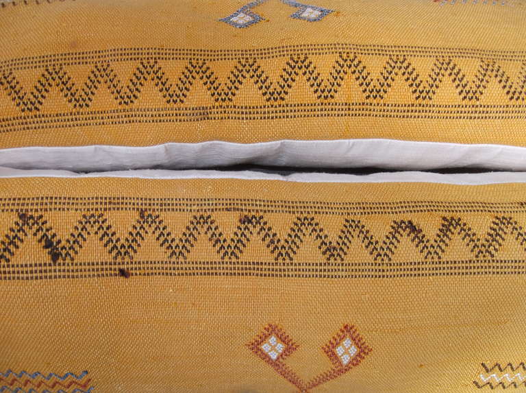 Pair of silk rug fragment pillows 4