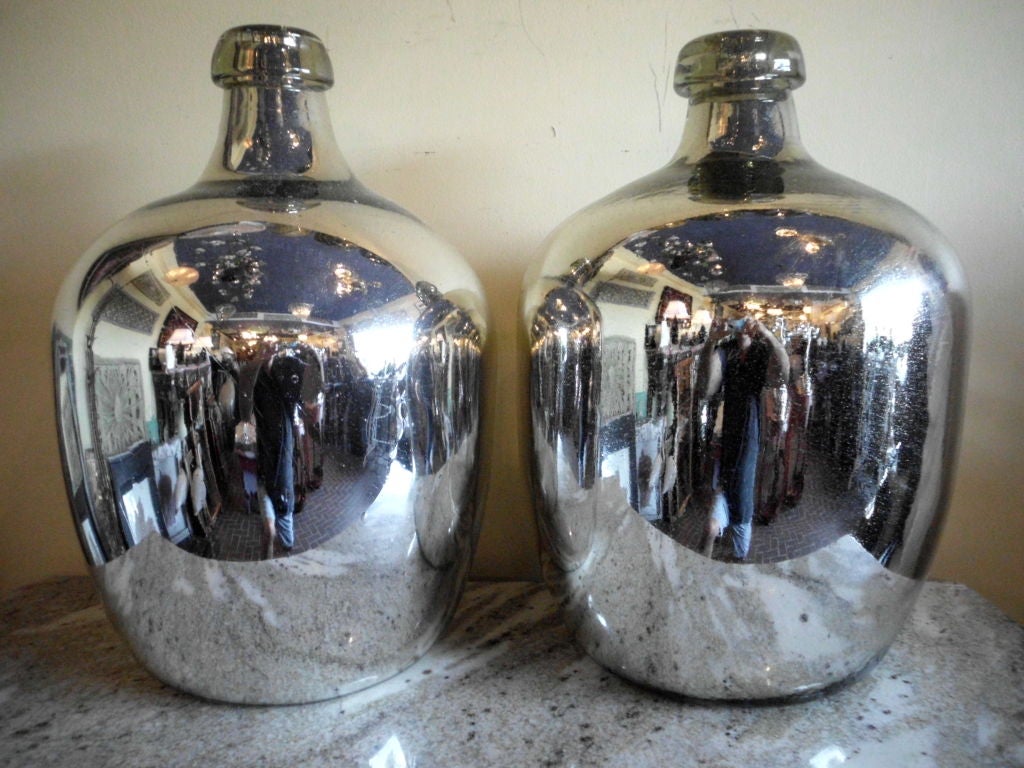Pair of decorative mercury Glass vases