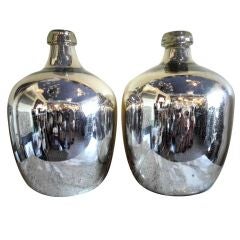 Pair of oversize mercury glass  vases