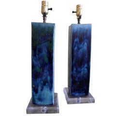 Pair of ceramic table lamps