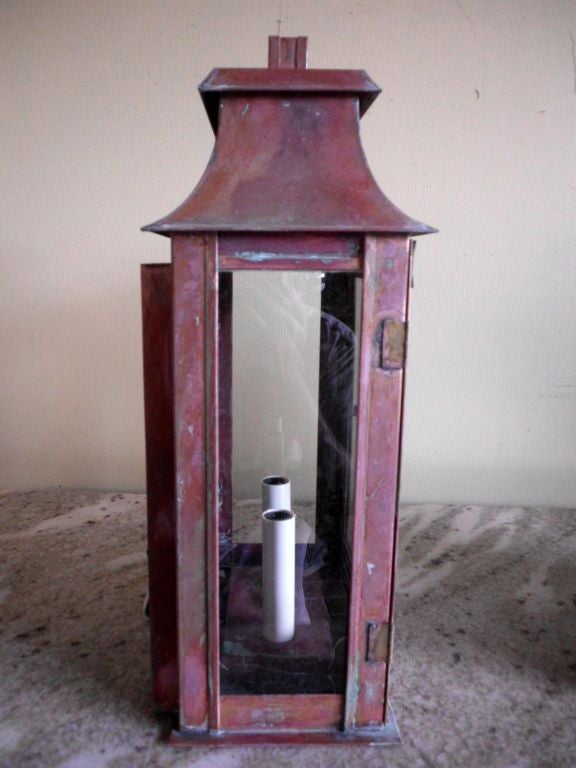20th Century Pair of Copper Wall Lanterns