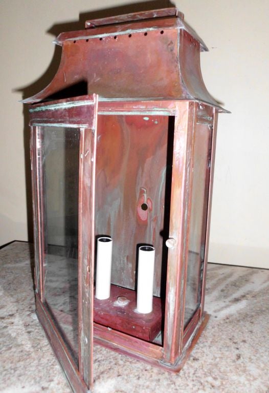 Pair of Copper Wall Lanterns 1
