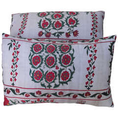 Vintage Pair of Large Suzani Pillows
