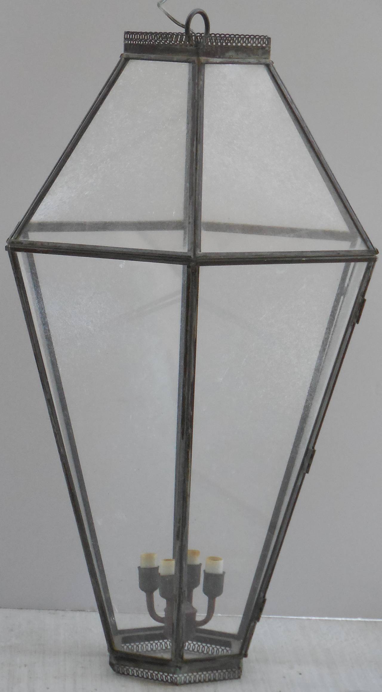 20th Century Elegant Brass Hanging Lantern