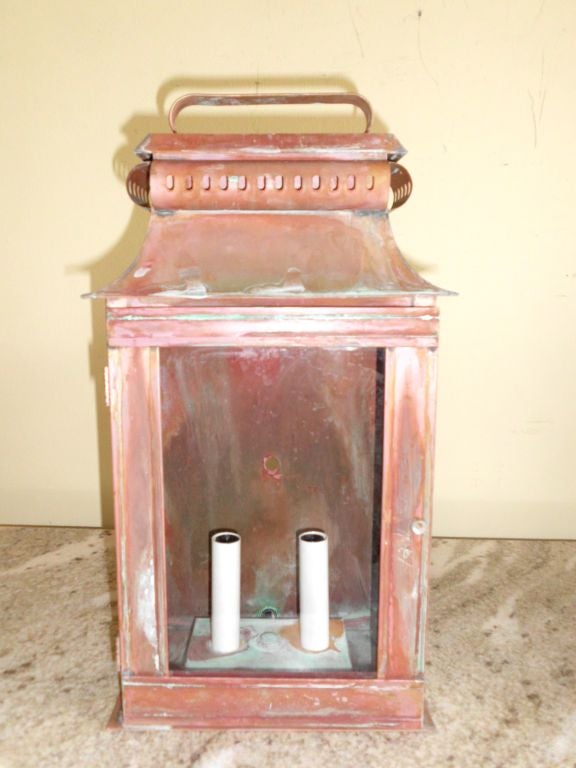 American Pair of Copper Wall Lanterns