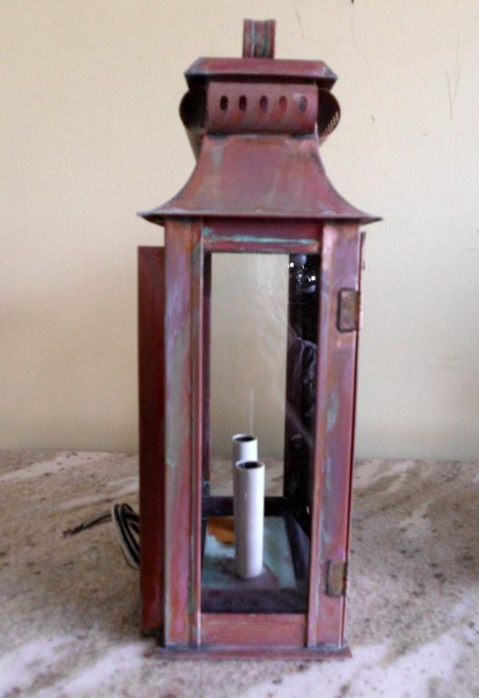 20th Century Pair of Copper Wall Lanterns