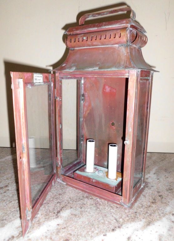 Pair of Copper Wall Lanterns 1