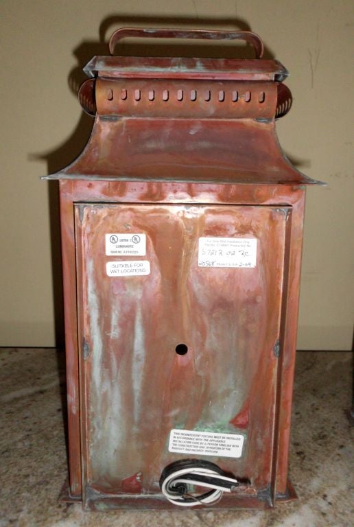 Pair of Copper Wall Lanterns 3