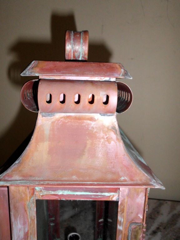 Pair of Copper Wall Lanterns 4