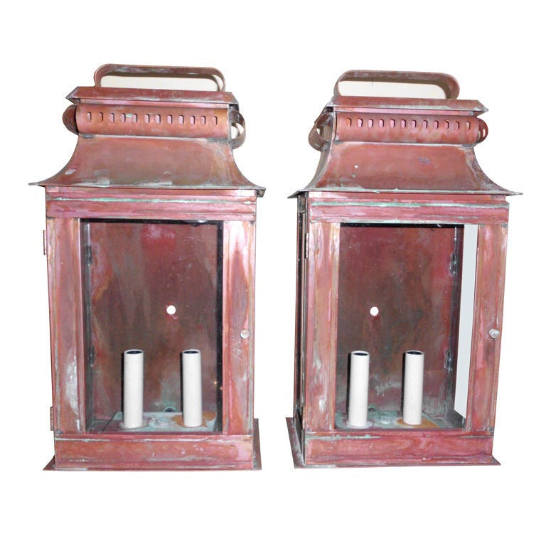 Pair of Copper Wall Lanterns