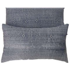 Retro Pair of Silk Rug Fragment Pillows