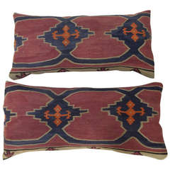 Pair of Kazak Rug Fragment Pillows