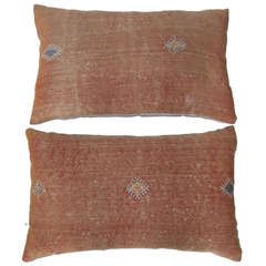 Pair of Silk Rug Fragment Pillows