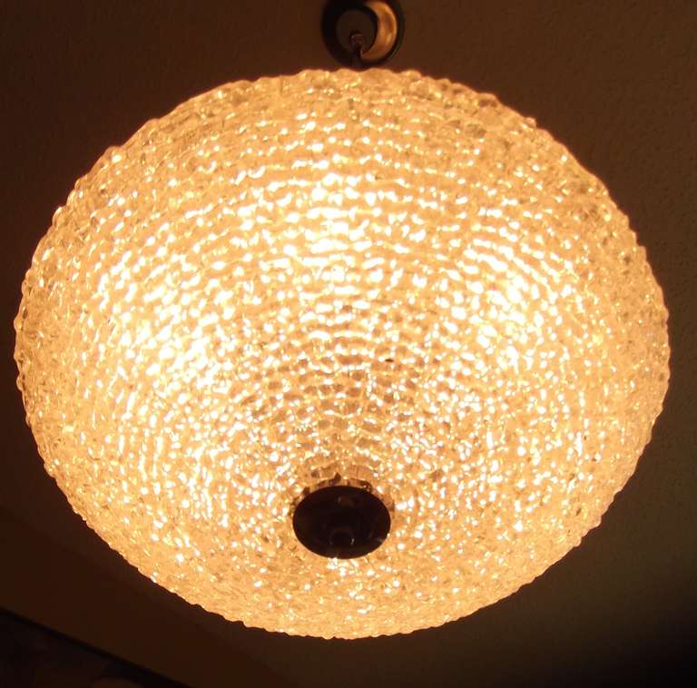 Beautifully sphere shape Lucite light, from the bottom it looks round and from the side it is oval
Long stem could be adjusted, chrome hardware could be adjusted to brass
If require.
4 60/ watt light.
Size of Lucite only 18