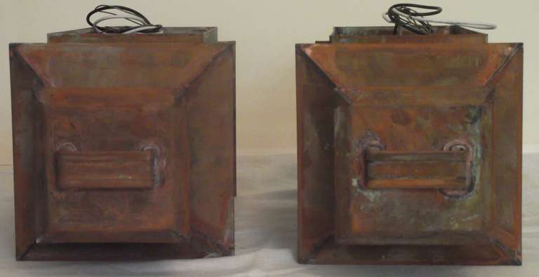 Pair of Wall Mounted Copper Lantern 4