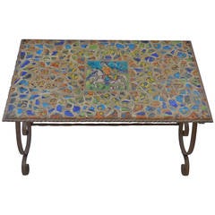 Artistic Iron and Persian Tile Coffee Table