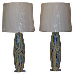 Pair of Artistic Mosaic Table Lamps
