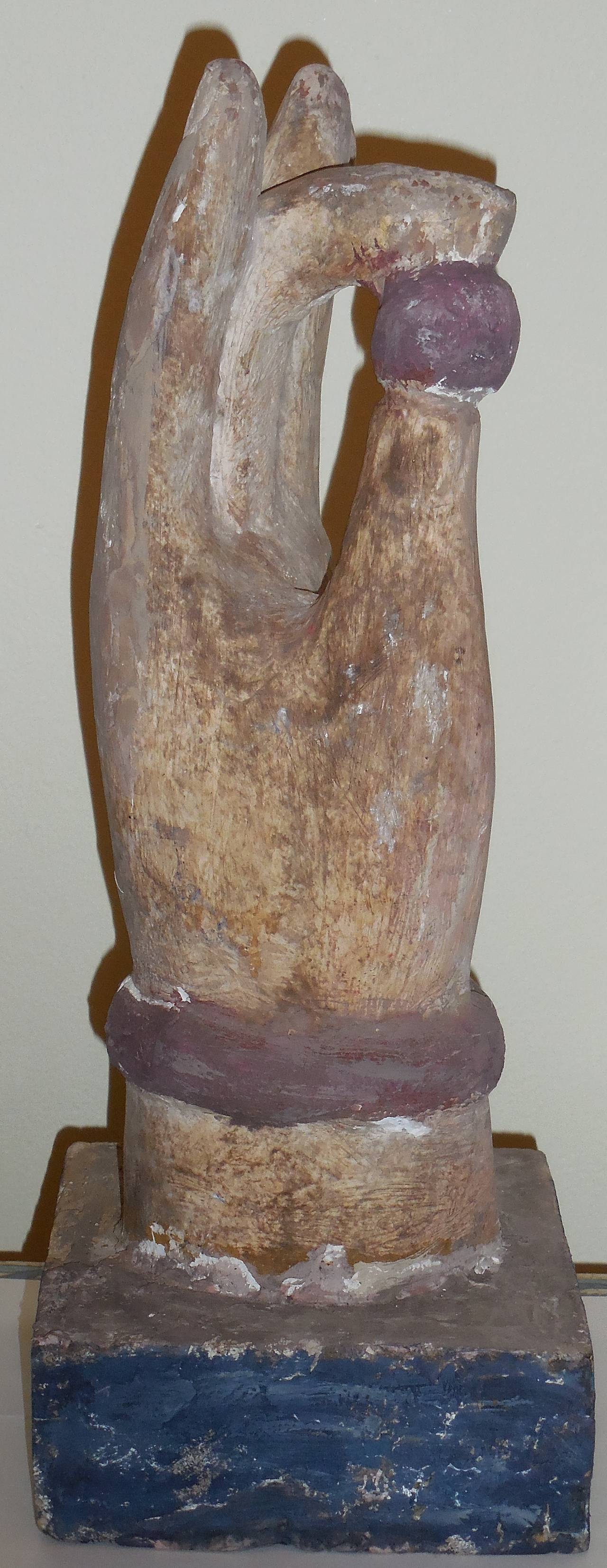1970 Hand-Carved Wood Hand Sculpture 1
