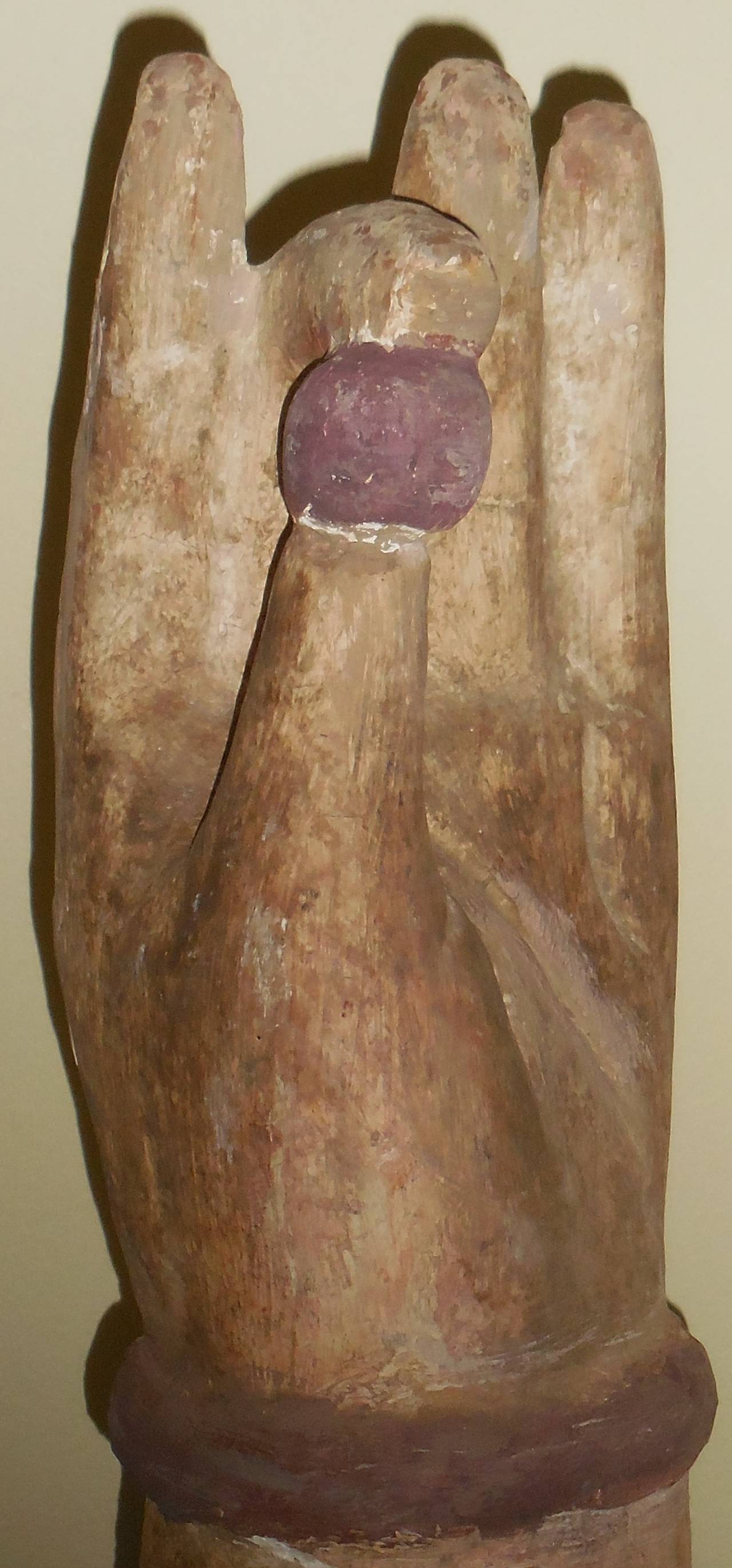 Chinese 1970 Hand-Carved Wood Hand Sculpture
