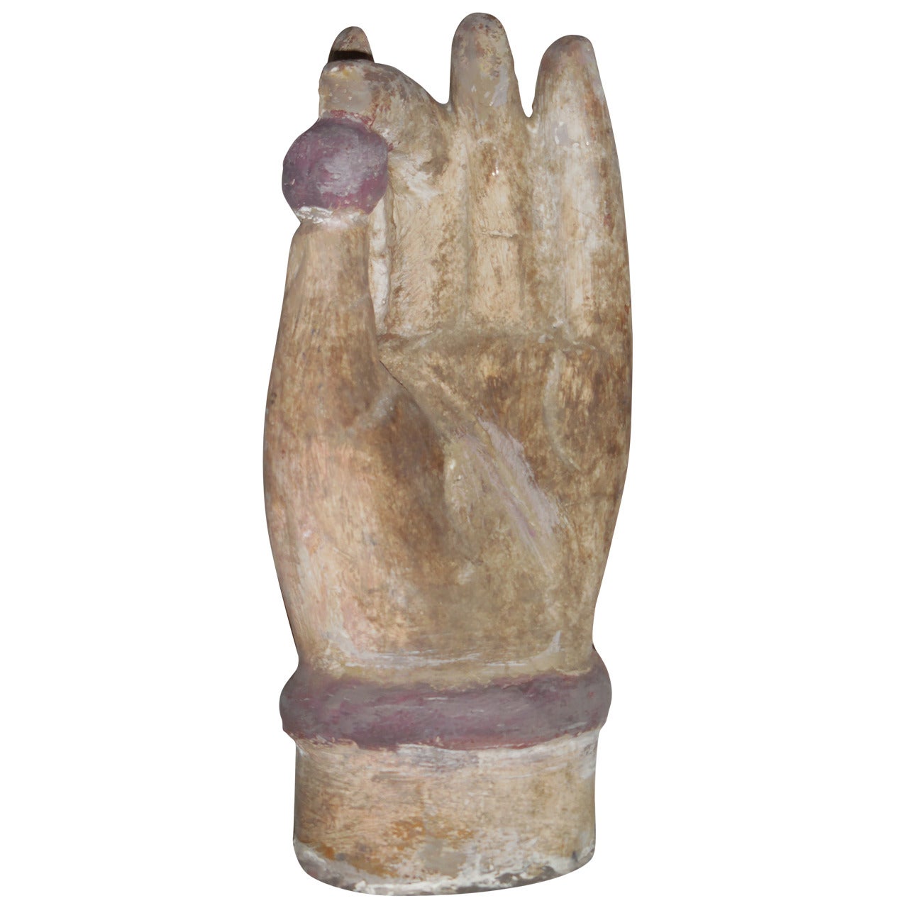 1970 Hand-Carved Wood Hand Sculpture