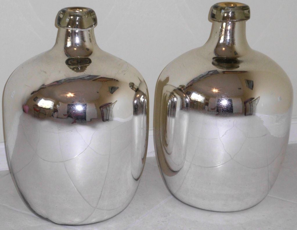 Unknown Pair of oversized mercury glass vases