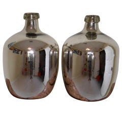 Vintage Pair of oversized mercury glass vases