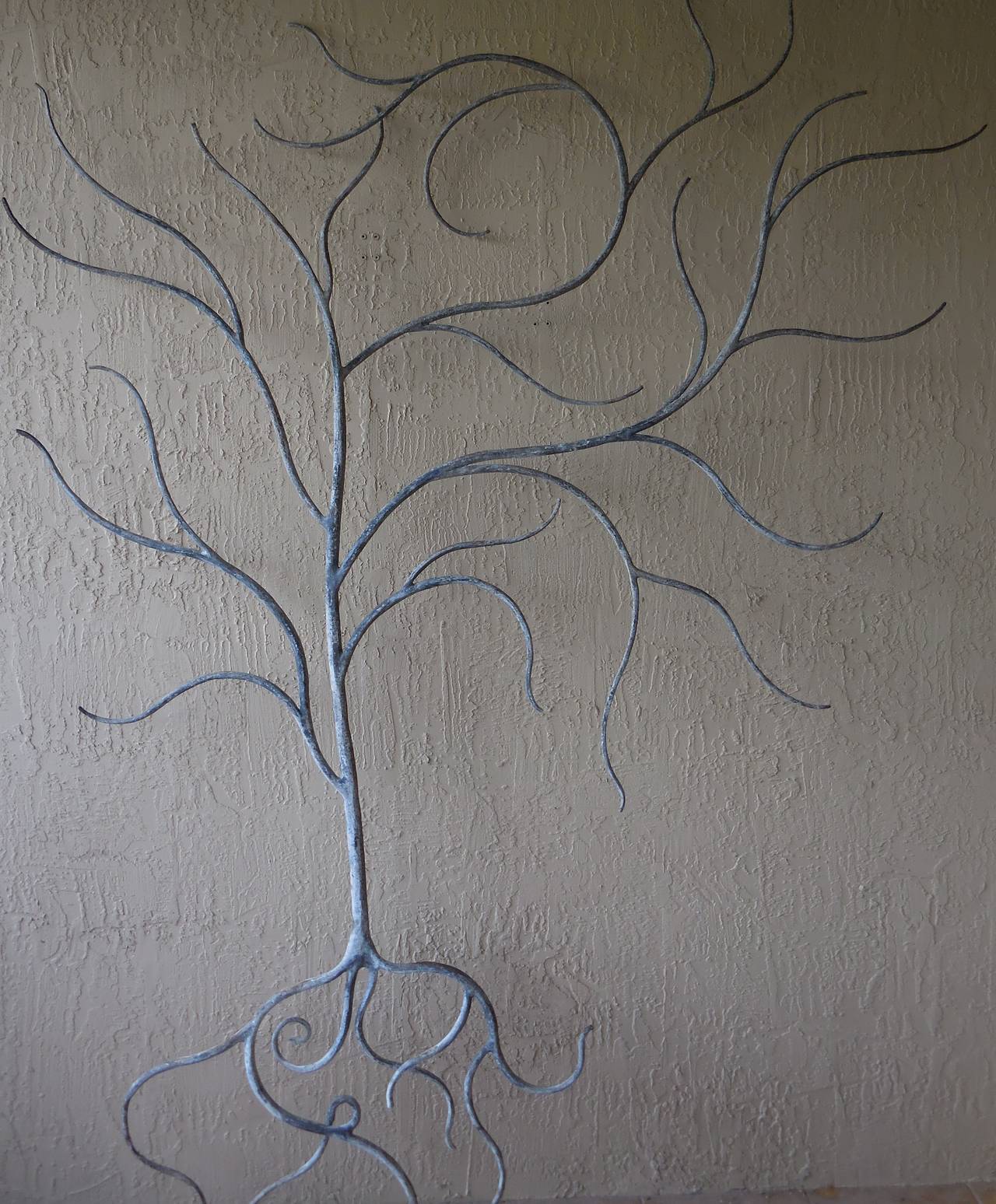 Mid-20th Century Artistic 1960s Wrought Iron Large Tree Sculpture