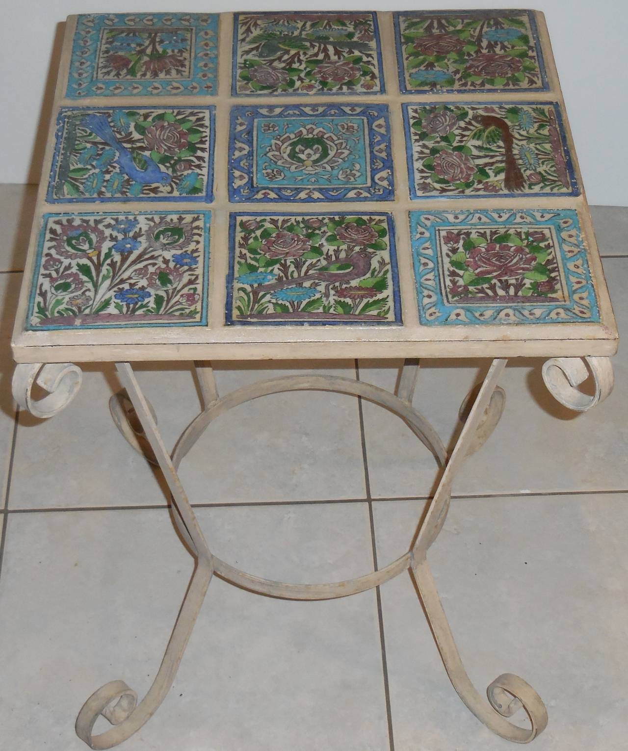 Ceramic Artistic Persian Tile-Top Coffee Table