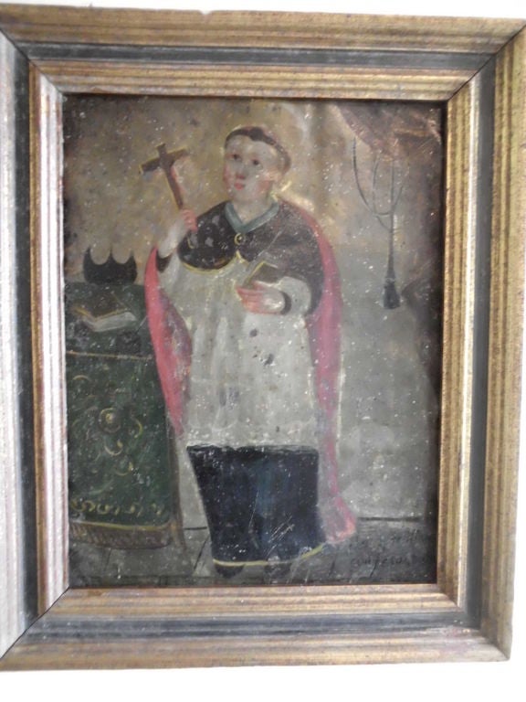 Mexican Antique Religious Oil Painting