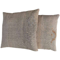 Pair of Silk Rug Fragment Pillows