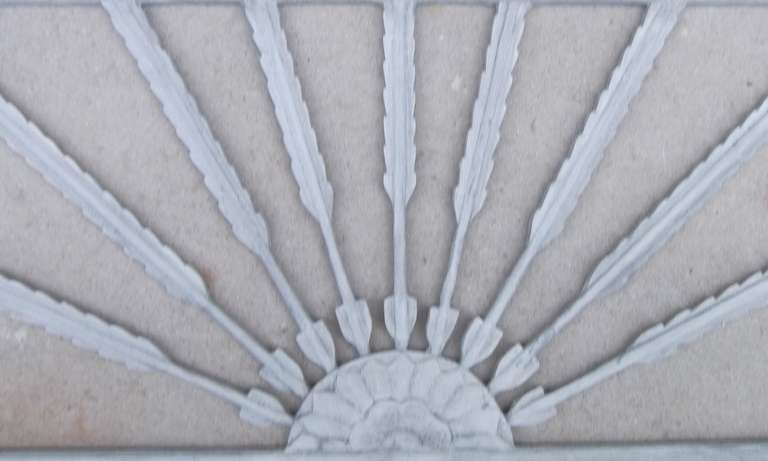 Beautiful architectural wall hanging, hand-carved and painted with light gray color with arrows motif.
Look great on the wall.