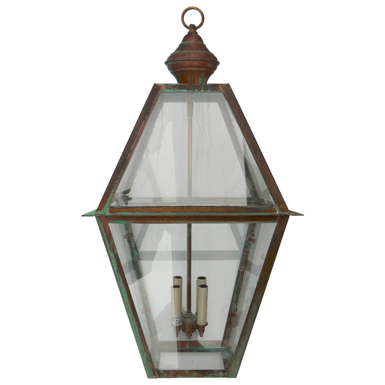 Large Hanging Copper Lantern at 1stdibs