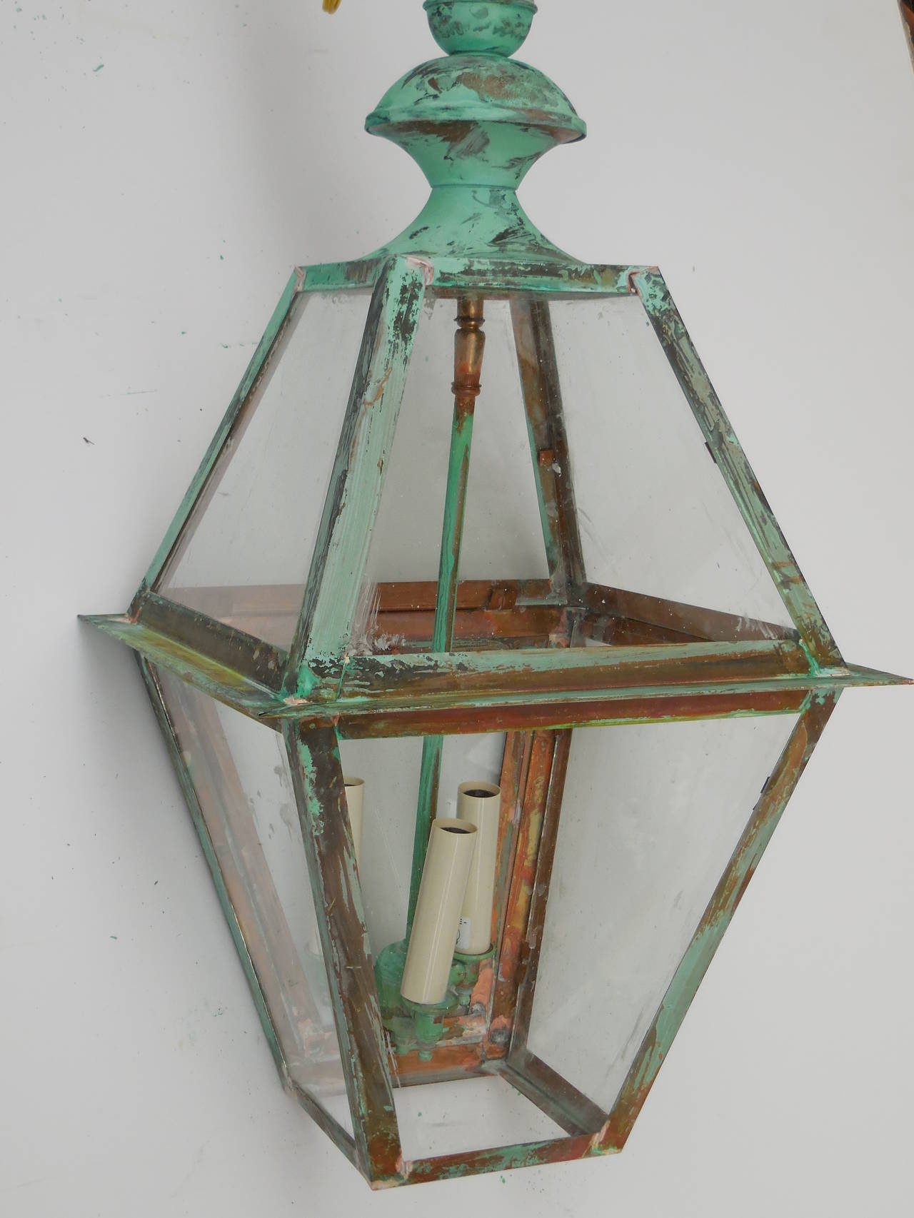 Four-Sided Hanging Copper Lantern 5