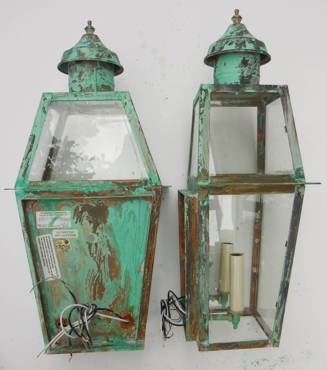Pair of Wall Hanging Copper Lanterns 4