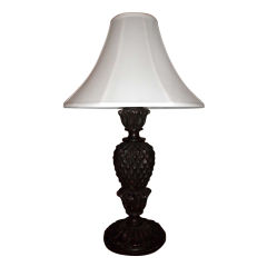 Italian wood pineapple table lamp