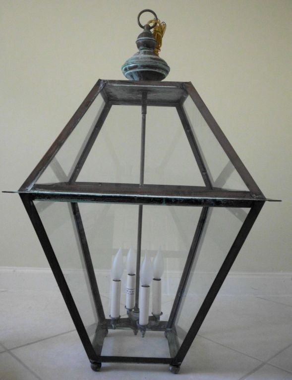 Beautiful Large Copper Hanging Lantern at 1stDibs