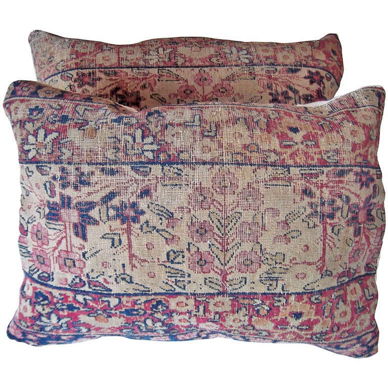 Beautiful Pair of Antique Rug Pillows at 1stdibs