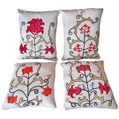 Four Antique Suzani Pillows
