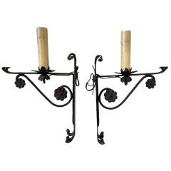 Vintage Pair of old  iron sconces