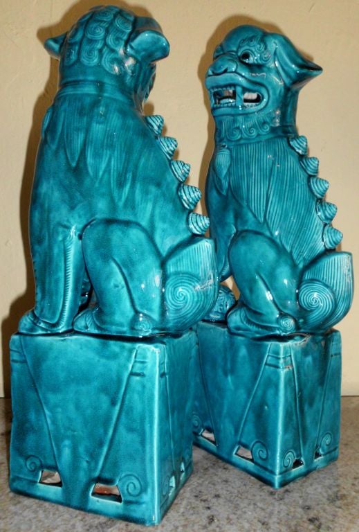 Ceramic Pair of ceramic foo dogs