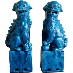 Pair of ceramic foo dogs