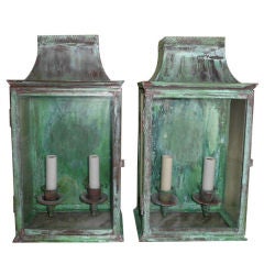 Pair of decorative copper lanterns