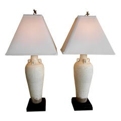 Pair of chinese  celadon table lamps