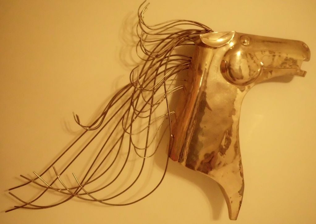 20th Century Curtis Jere Brass Horse Head