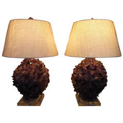 Pair of Amethyst Rock Crystal Lamps 12