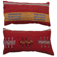 Pair of silk rugs fragment pillows