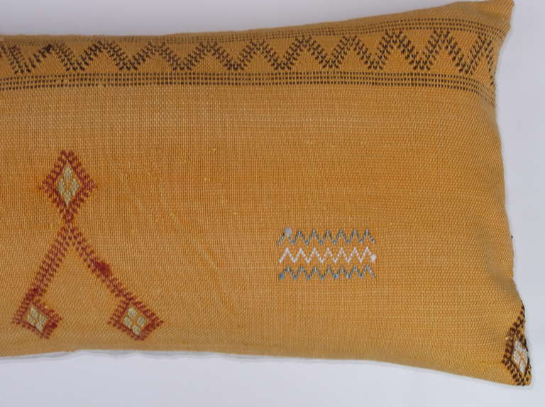 20th Century Pair of silk rug fragment pillows