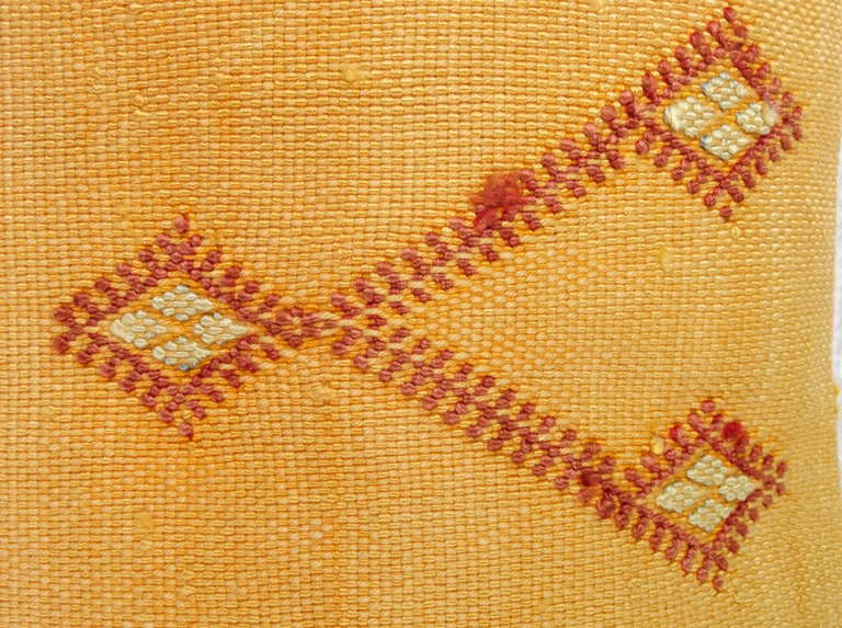 Pair of silk rug fragment pillows 1
