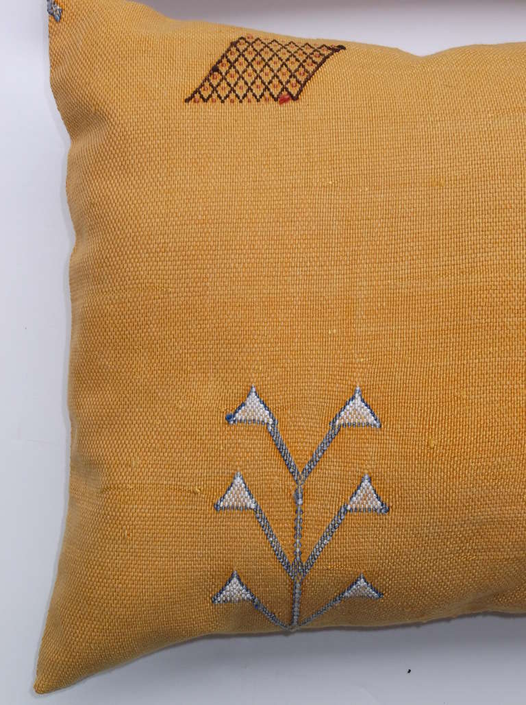 Pair of silk rug fragment pillows 3